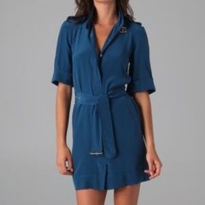 Diane von Furstenberg Blue Silk Jafartha Dress 0